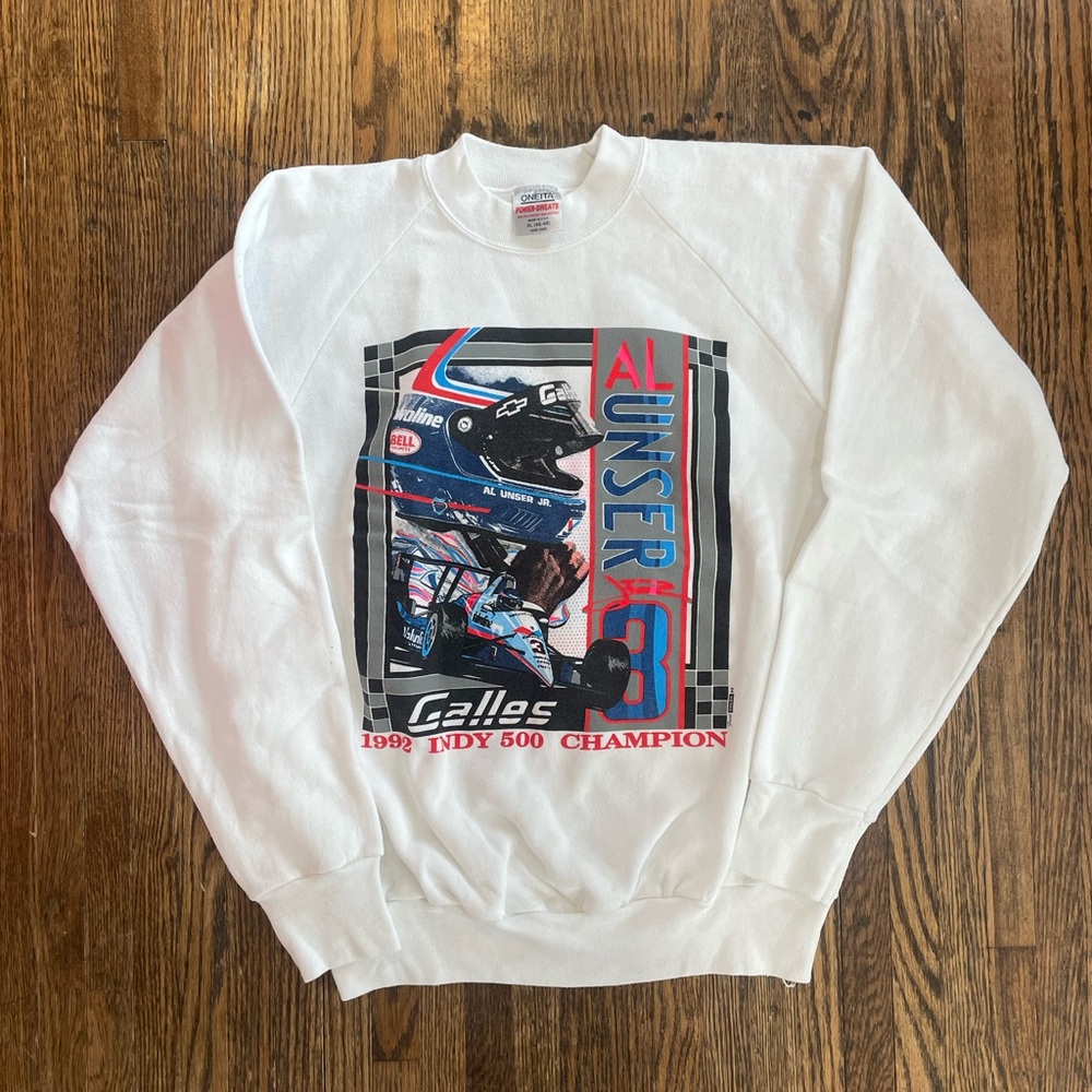 Vintage NASCAR Indy 500 Championship Al Unser Jr Pullover Crewneck Sweatshirt